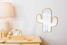 Load image into Gallery viewer, Wooden Cactus Shaped Kids Mirror