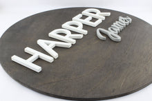 Load image into Gallery viewer, Custom Wooden Round Nursery Name Sign