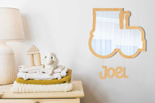 Load image into Gallery viewer, Wooden Tractor Shaped Kids Mirror