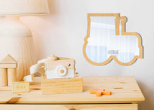 Load image into Gallery viewer, Wooden Tractor Shaped Kids Mirror
