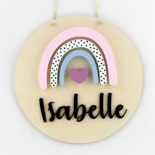 Load image into Gallery viewer, rainbow wooden name sign