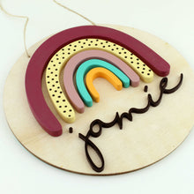 Load image into Gallery viewer, Rainbow Round Name Sign