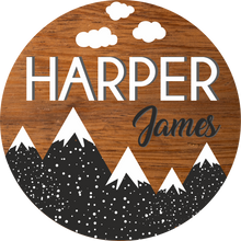 Load image into Gallery viewer, Mountain Adventure Kids Name Sign