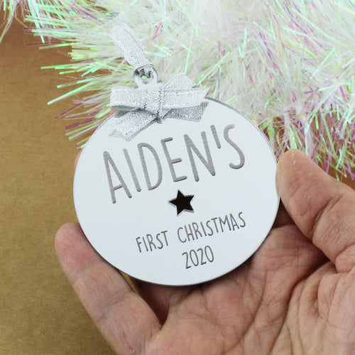 Personalized christmas tree ornament for babies first christmas