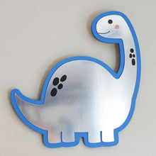 Load image into Gallery viewer, dinosaur shaped wooden child safe mirror wall decor
