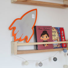 Load image into Gallery viewer, rocket sapaceship shaped kids mirror wall decor
