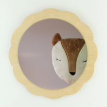 Load image into Gallery viewer, Scalloped edge wooden child safe mirror

