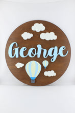 Load image into Gallery viewer, Hot Air Balloon Round Name Sign
