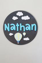 Load image into Gallery viewer, Hot Air Balloon Round Name Sign
