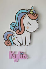 Load image into Gallery viewer, personalized unicorn kids wall decor
