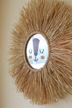 Load image into Gallery viewer, Raffia Lion Head Mirror Wall Decor
