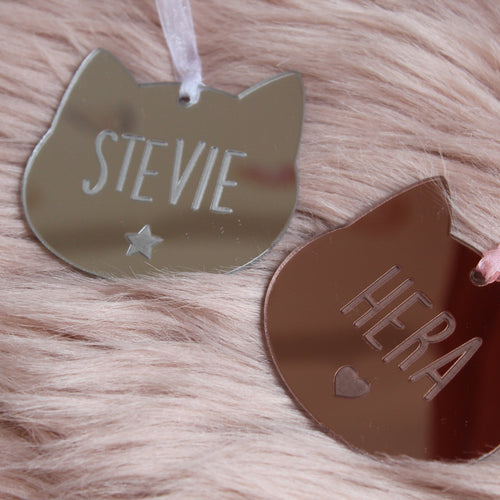 Personalised cat shaped Christmas Tree Decoration for Pets