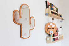 Load image into Gallery viewer, Wooden Cactus Shaped Kids Mirror
