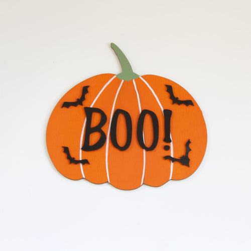 Halloween Boo sign pumpkin shaped decor