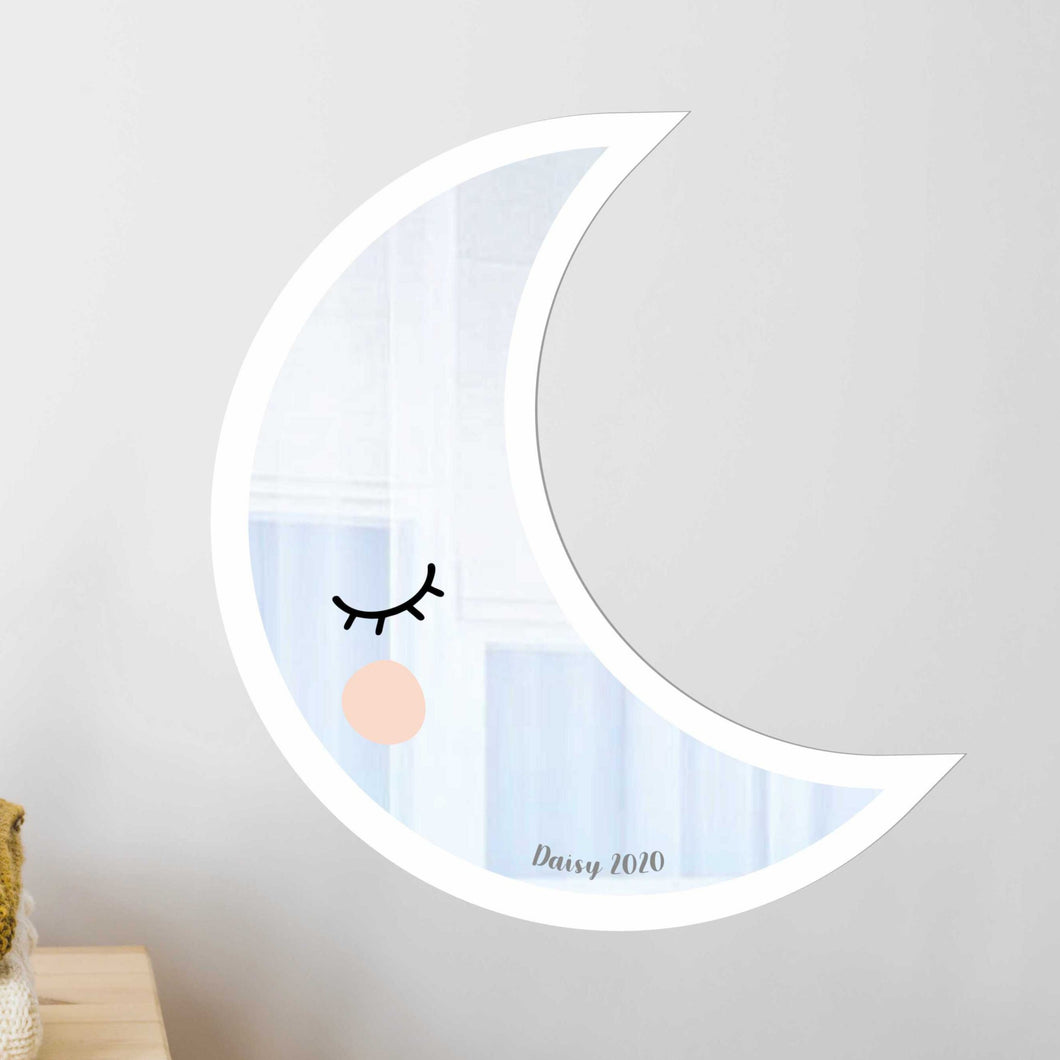 crescent moon nursery wall mirror decor