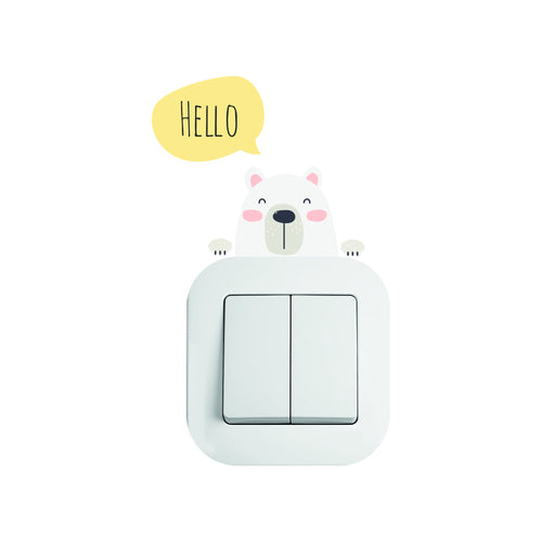 cute bear nursery light switch sticker decal