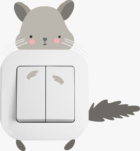 mouse light switch plug sticker decal