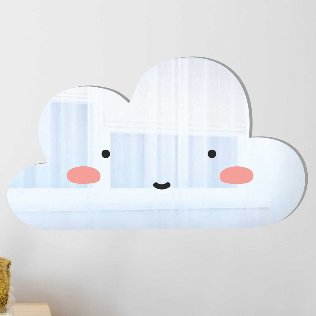 cute cloud shaped nursery mirror decor