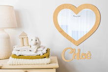 Load image into Gallery viewer, Heart Shaped Wood Kids Mirror
