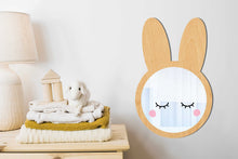 Load image into Gallery viewer, Wooden Bunny Ears Kids Mirror
