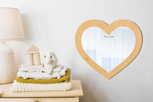 Load image into Gallery viewer, Heart Shaped Wood Kids Mirror
