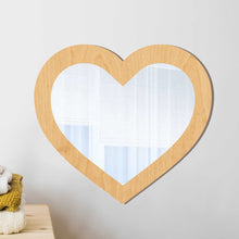 Load image into Gallery viewer, Heart Shaped wood Mirror for Kids
