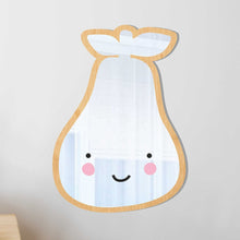 Load image into Gallery viewer, wooden pear shaped childs wall mirror
