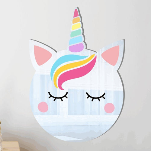 unicorn shaped kids mirror wall decor