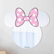 Load image into Gallery viewer, personalised mouse head shaped kids mirror wall decor
