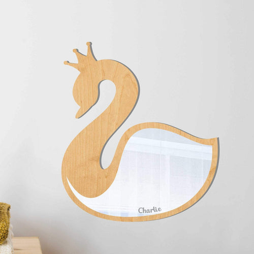 Swan shaped kids mirror room decor