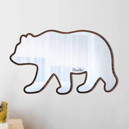 Personalised Grizzly Bear Kids Mirror Decor