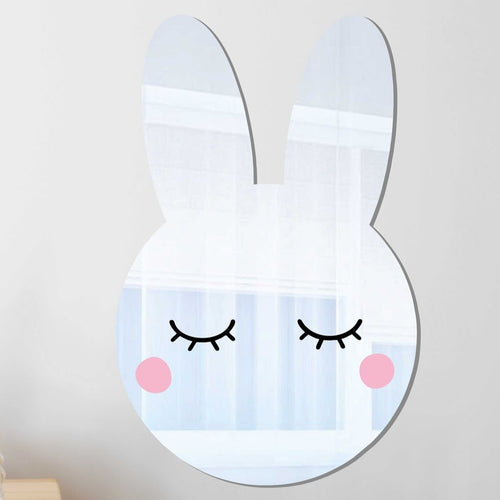 Bunny Shaped Kids Wall Mirror Decor
