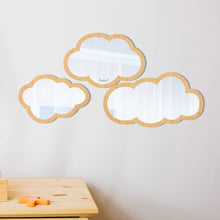 Load image into Gallery viewer, Wooden Cloud shaped nursery mirrors
