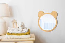 Load image into Gallery viewer, Bear Shaped Wooden Kids Mirror
