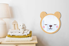 Load image into Gallery viewer, Bear Shaped Wooden Kids Mirror
