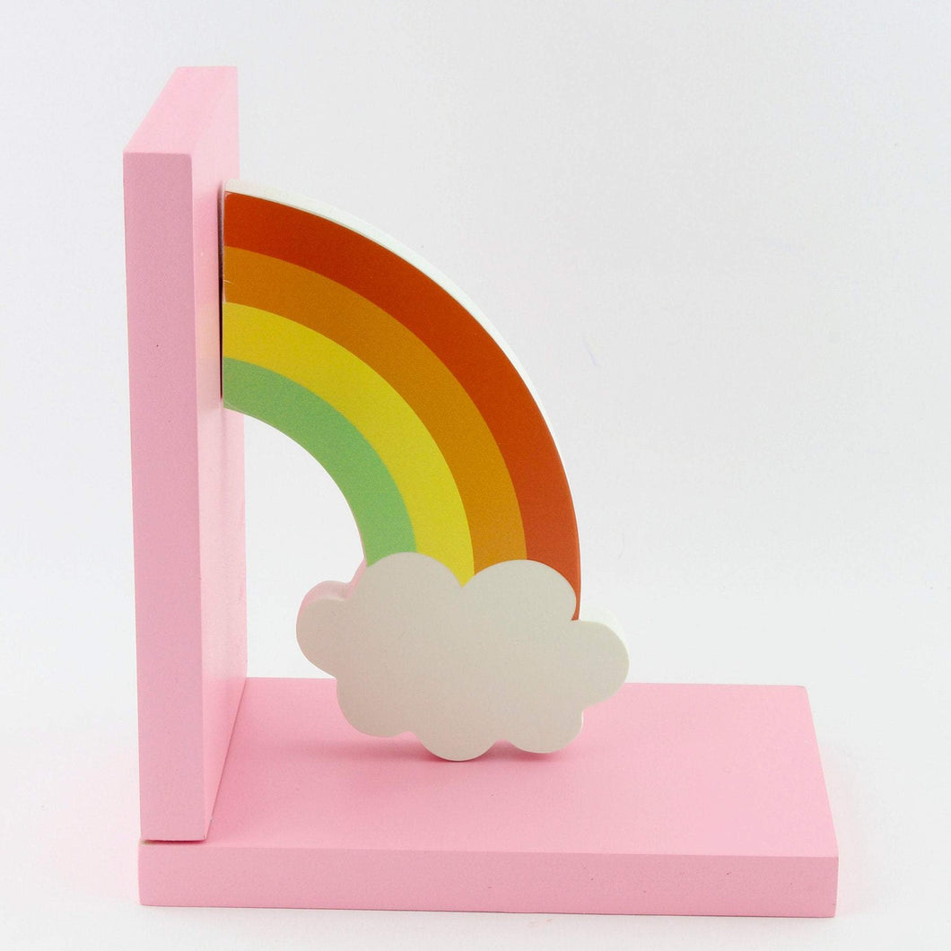 rainbow and cloud kids bookends