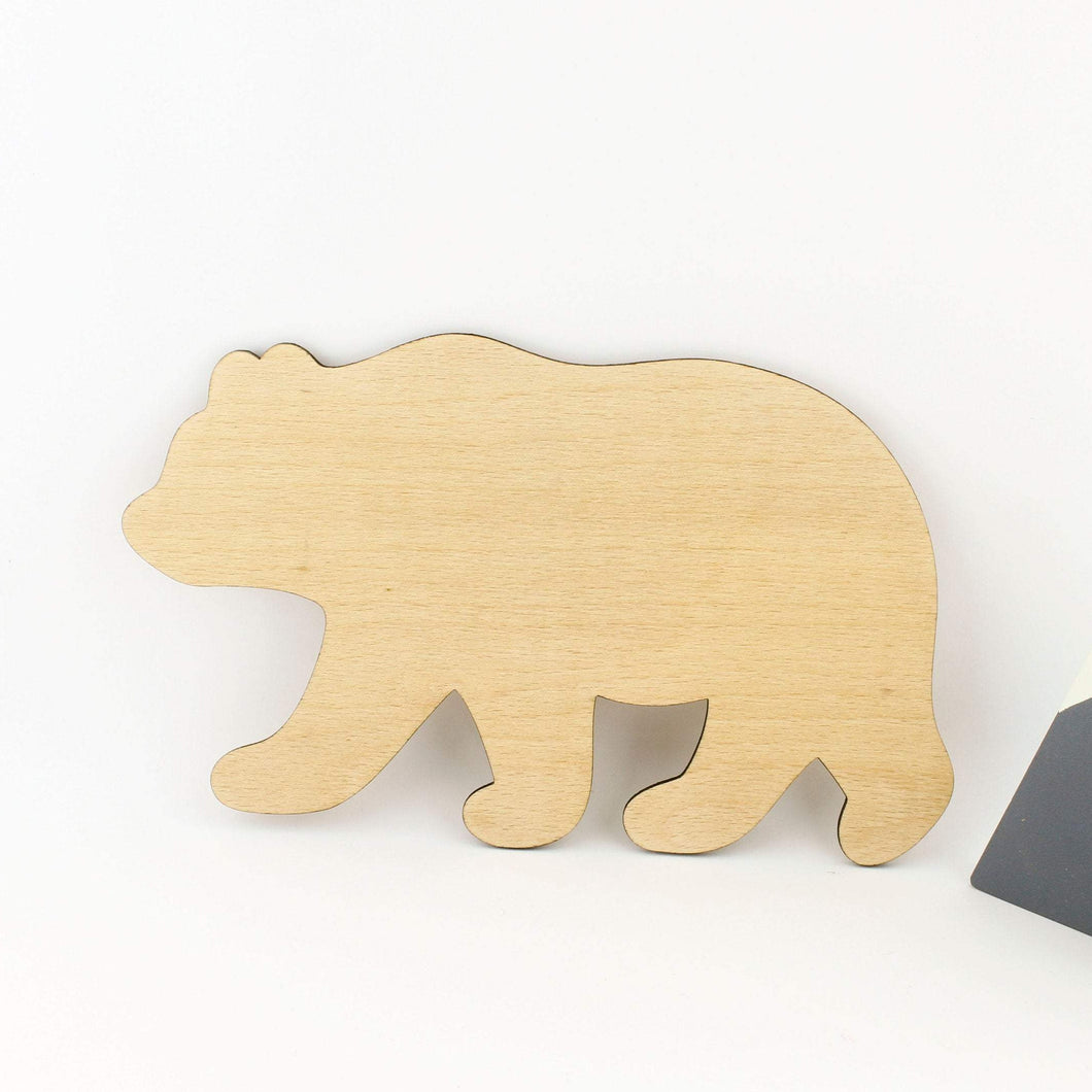 wooden grizzly bear kids decor