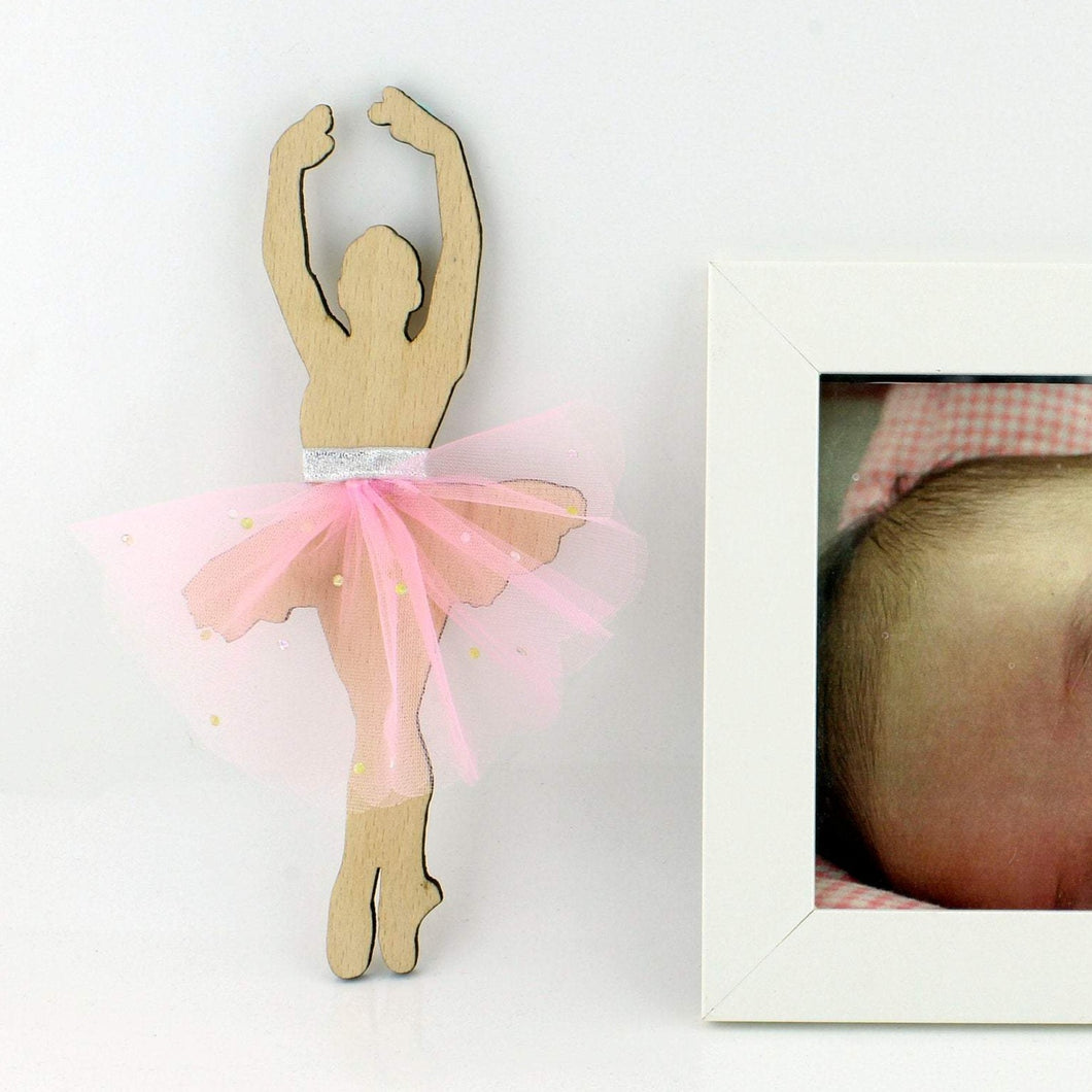 Wooden ballerina shelf decor