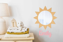 Load image into Gallery viewer, Sun Shaped Wooden Kids Mirror
