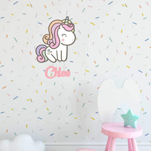 Load image into Gallery viewer, unicorn kids name door sign
